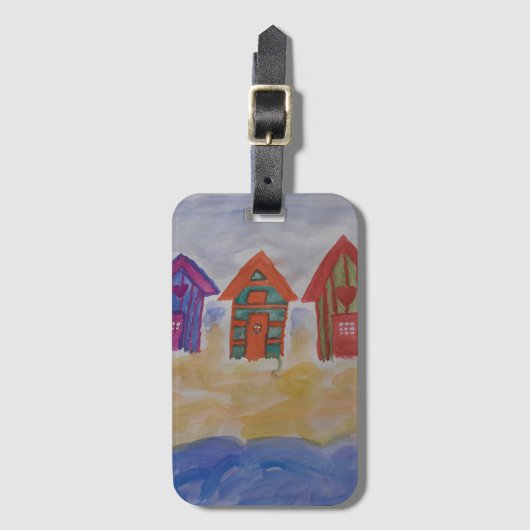 Beach Huts Bagagelabel (Voorkant (verticaal))