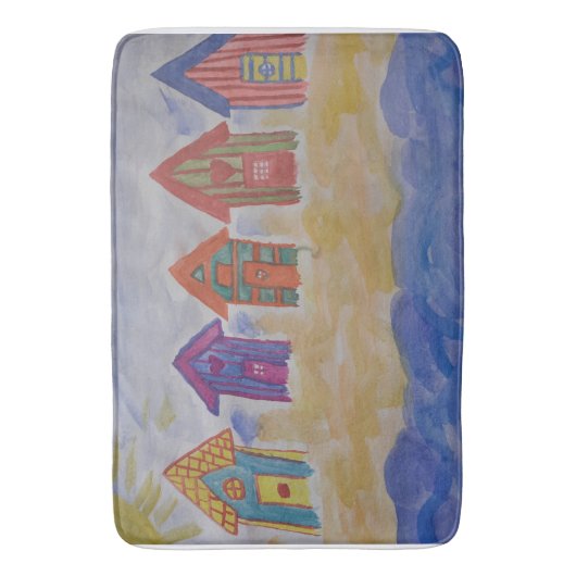 Beach Huts Bath Mat (Voorkant Verticaal)