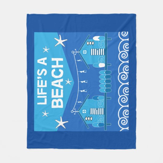 Beach Huts | Beach Homes | Surfen | Zee Wooden Bo Fleece Deken (Voorkant)