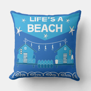 Beach Huts Beach Homes Surfen Zee Wooden Bo Kussen