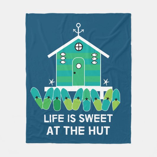 Beach Huts | Beach Hut-eigenaars | Latere Mok Fleece Deken (Voorkant)