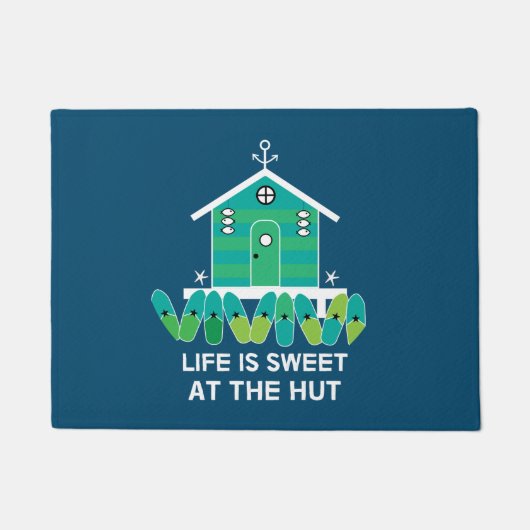 Beach Huts | Beach Hut-eigenaars | Latte Mok Fleec Deurmat (Voorkant)