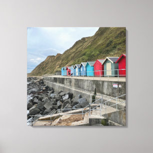 Beach Huts bij Sheringham Norfolk Canvas Afdruk