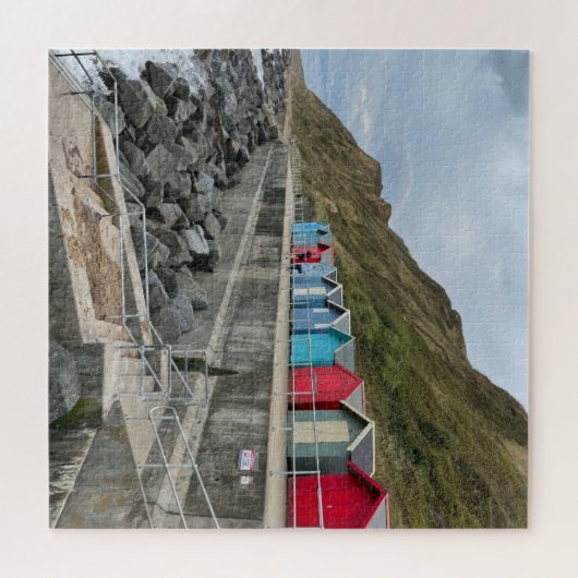 Beach Huts bij Sheringham Norfolk Legpuzzel (Horizontaal)