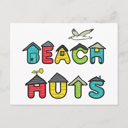 Beach Huts Briefkaart (Voorkant)