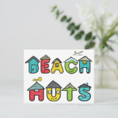 Beach Huts Briefkaart (Staand voorkant)