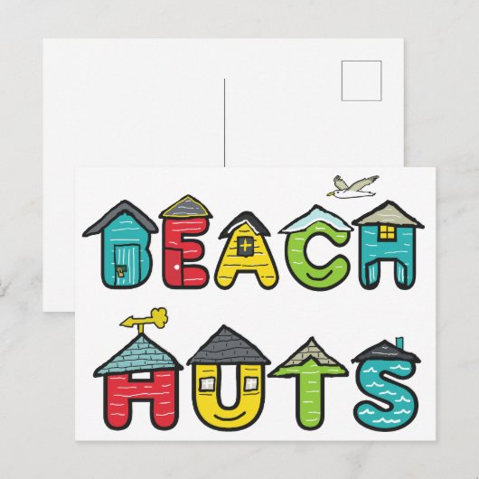 Beach Huts Briefkaart (Voorkant / Achterkant)
