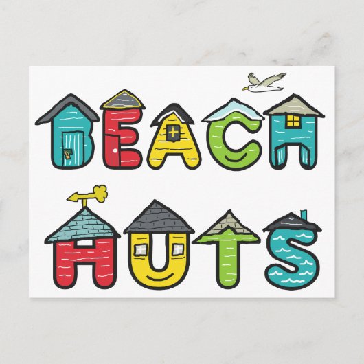 Beach Huts Briefkaart (Voorkant)