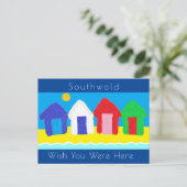 Beach Huts Briefkaart (Staand voorkant)