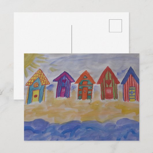 Beach Huts Briefkaart (Voorkant / Achterkant)
