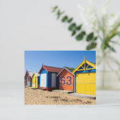 Beach Huts By The Sea Postcard Briefkaart (Staand voorkant)
