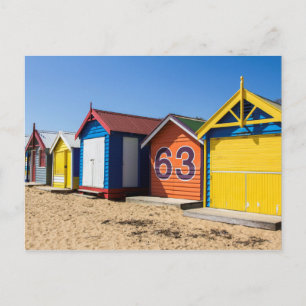 Beach Huts By The Sea Postcard Briefkaart