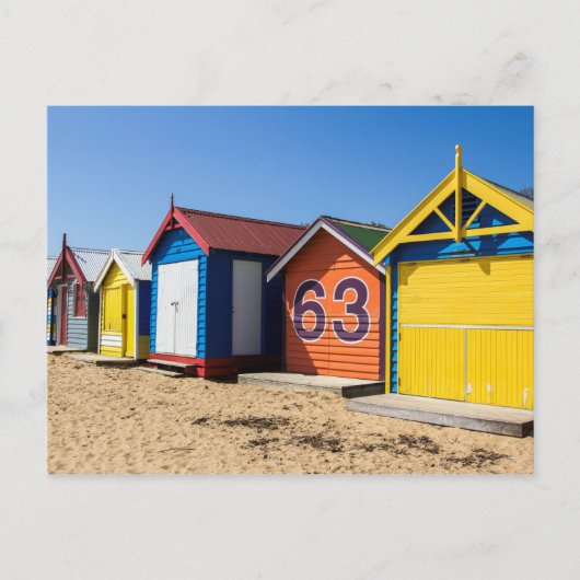 Beach Huts By The Sea Postcard Briefkaart (Voorkant)