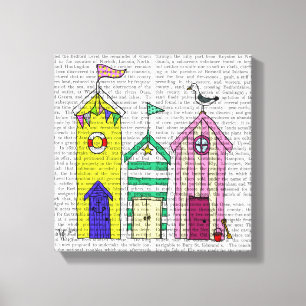 Beach Huts Canvas Afdruk