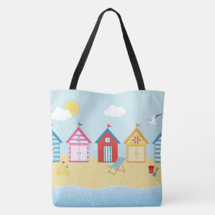 Beach Huts Canvas tas