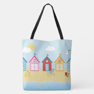 Beach Huts Canvas tas