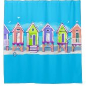 Beach Huts Douchegordijn (Voorkant)