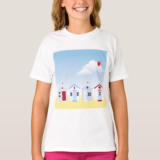 Beach Huts Girls T-Shirt (Voorkant)
