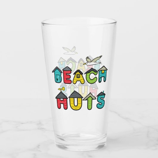 Beach Huts Glas (Voorkant)