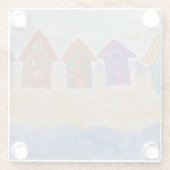 Beach Huts Glazen Onderzetter (Achterkant)