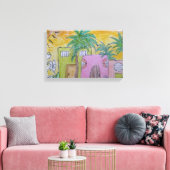 Beach Huts Golden Skies Canvas Afdruk (Insitu (Woonkamer))