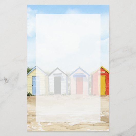 Beach Huts I Briefpapier (Voorkant)