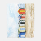 Beach Huts I Fleece Deken (Voorkant)