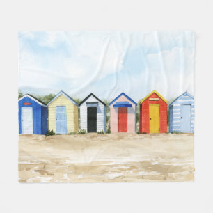 Beach Huts I Fleece Deken