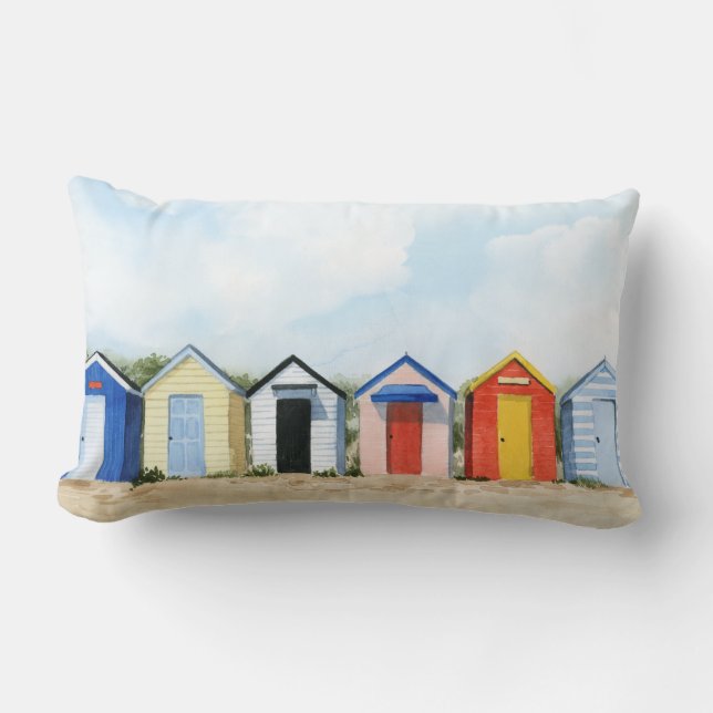 Beach Huts I Kussen (Voorkant)