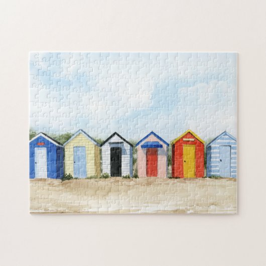 Beach Huts I Legpuzzel (Horizontaal)