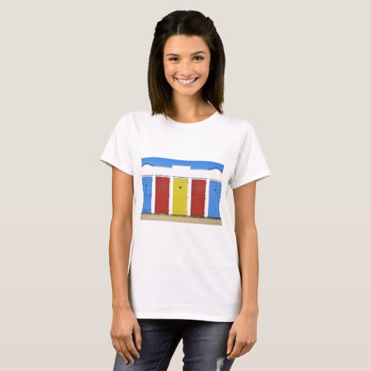 Beach huts in Vendée in Frankrijk T-shirt (Voorkant volledig)