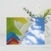 Beach Huts Invitation Kaart (Staand voorkant)