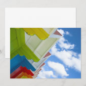 Beach Huts Invitation Kaart (Voorkant / Achterkant)