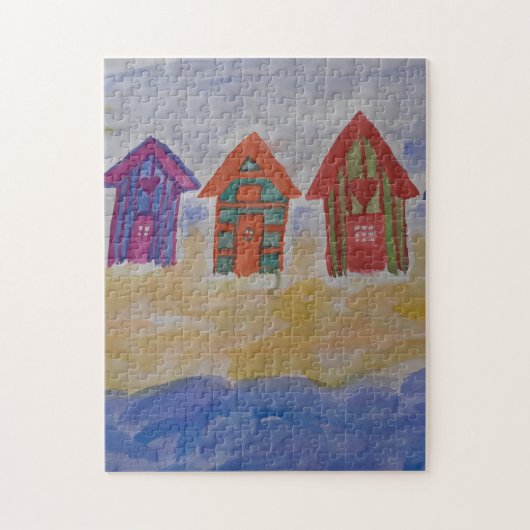 Beach Huts Jigzaag Puzzle Legpuzzel (Verticaal)