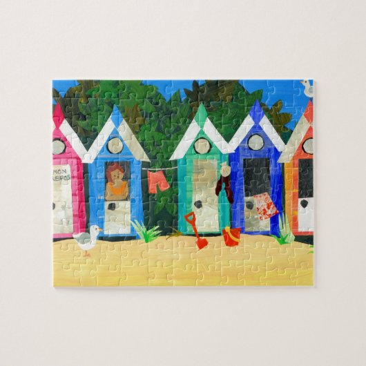 "Beach Huts" Jigzaag Puzzle Legpuzzel (Horizontaal)