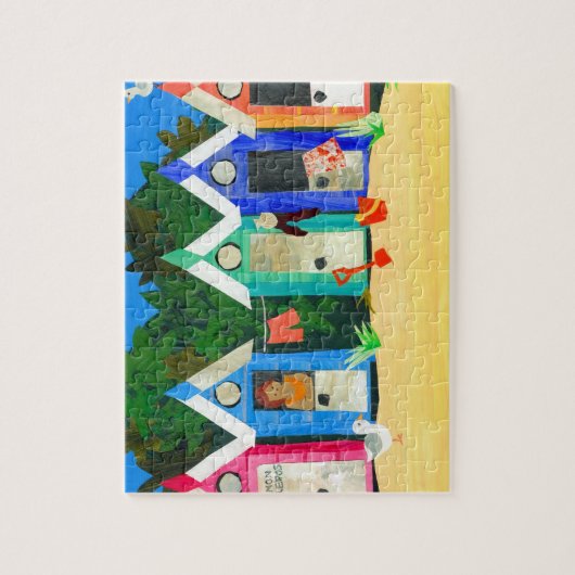 "Beach Huts" Jigzaag Puzzle Legpuzzel (Verticaal)