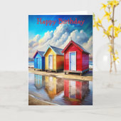 Beach Huts Kaart (Gele Bloem)