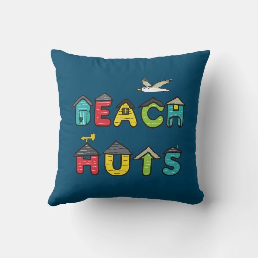Beach Huts Kussen (Achterkant)