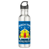 Beach Huts | Levensduur Zee | Koelaar Waterfles (Voorkant)