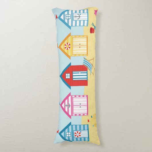 Beach Huts Lichaamskussen (Voorkant Verticaal)