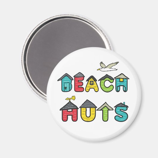 Beach Huts Magneet (Voorkant / Achterkant)