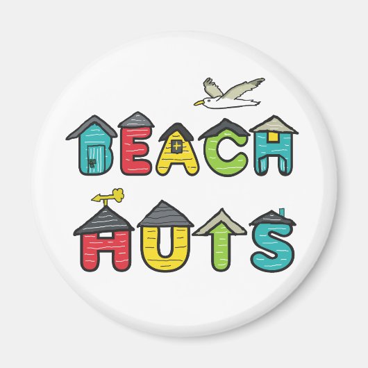 Beach Huts Magneet (Voorkant)