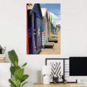 Beach Huts Melbourne Side Poster (Thuiskantoor)