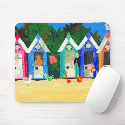 "Beach Huts" Mousepad Muismat (Met muis)