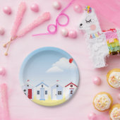Beach Huts Paper-Borden Papieren Bordje (Feest)