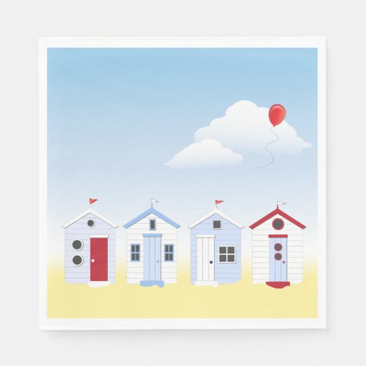 Beach Huts Papieren servetten (Voorkant)