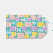 Beach Huts Pastel gekleurd Cadeaulabel (Voorkant (Horizontaal))