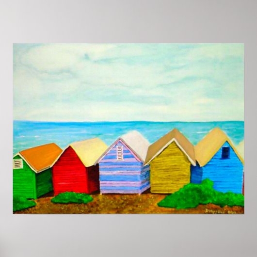 Beach Huts Poster (Voorkant)