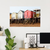 Beach Huts Poster (Thuiskantoor)