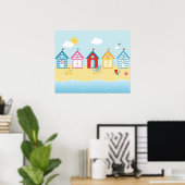 Beach Huts Poster (Thuiskantoor)